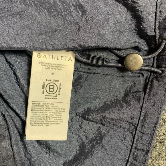 Athleta Top Womens Medium Gray Snap Button Up Long Sleeve Oversized Shacket New - Picture 3 of 13